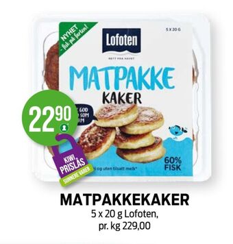 Kiwi Lofoten fiskekaker tilbud