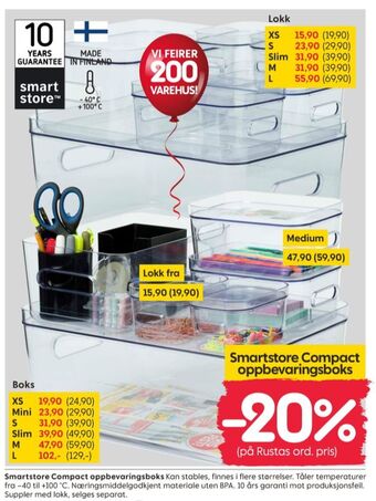 Rusta Smart store oppbevaringsboks tilbud