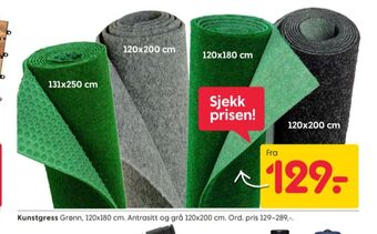 Rusta Ukjent kunstgress tilbud