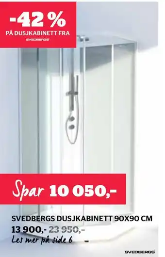 Comfort -42% på dusjkabinett fra svedbergs tilbud