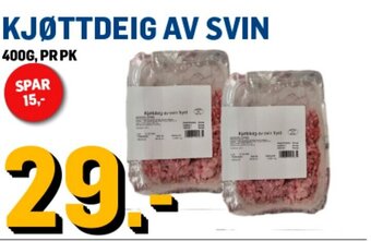 Price Lagerbutikk KJØTTDEIG AV SVIN tilbud