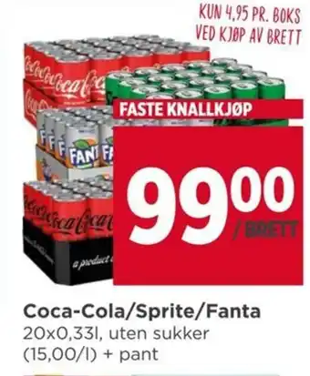 Meny Coca-Cola/Sprite/Fanta 20x0,33 L tilbud
