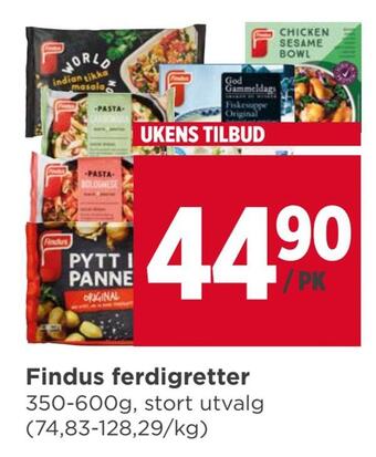 Meny Findus ferdigretter tilbud