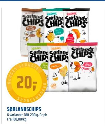 Coop Obs Sørlandschips tilbud