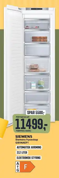 Skousen Siemens fryseskap gi81naef1 tilbud