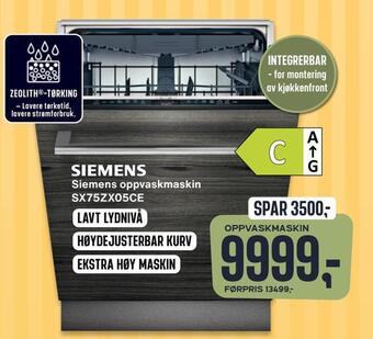 Skousen Siemens oppvaskmaskin sx75zx05ce tilbud