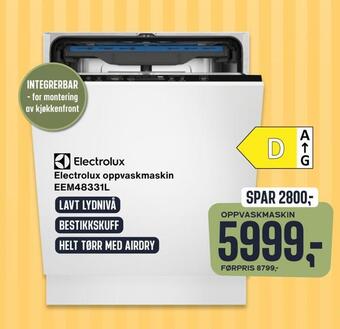 Skousen Electrolux oppvaskmaskin eem48331l tilbud