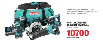 Neumann Bygg MAKITA KOMBOSETT DLX5032T 18V 3X5,0AH tilbud