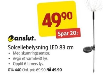 Jula Solcellebelysning LED 83 cm tilbud