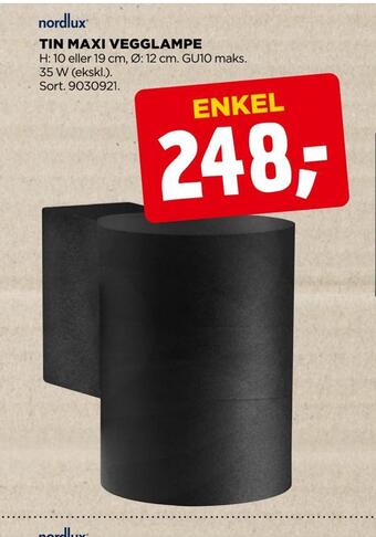 jem & fix Tin maxi vegglampe tilbud