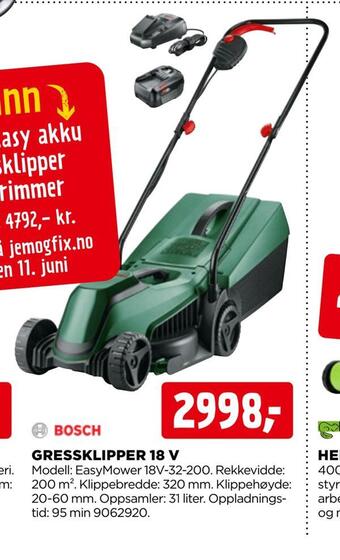 jem & fix Gressklipper 18 v tilbud
