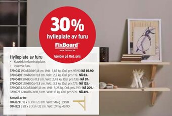 Jula Hylleplate av furu tilbud