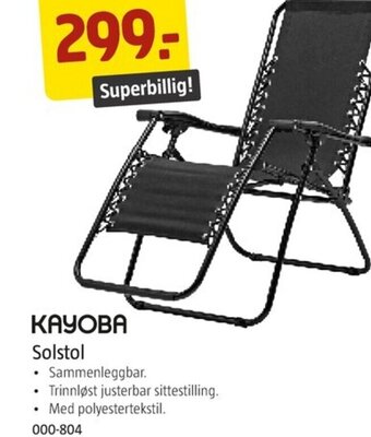 Jula KAYOBA Solstol tilbud
