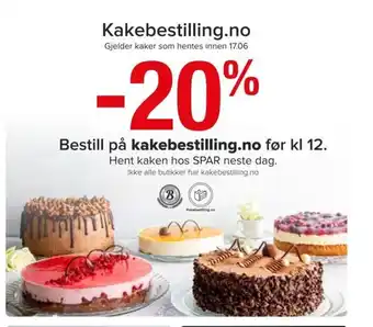 Spar Kakebestilling.no tilbud