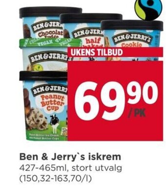 Meny Ben & Jerry's iskrem tilbud