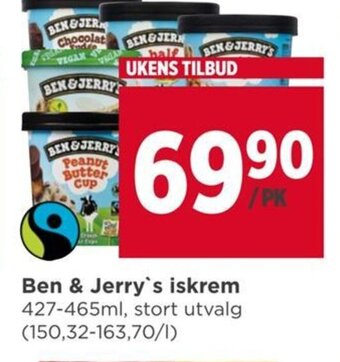 Meny Ben & Jerry's iskrem tilbud