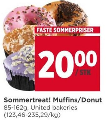 Meny Sommertreat! Muffins/Donut tilbud
