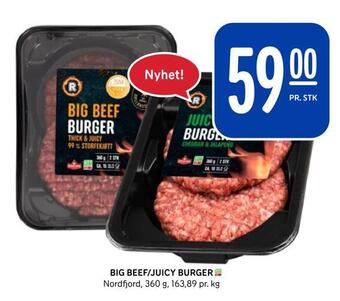 Rema 1000 Big beef/juicy burger tilbud