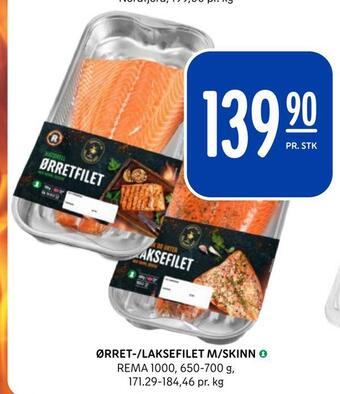 Rema 1000 Ørret-/laksefilet m/skinn tilbud