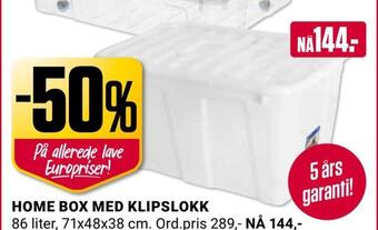 Europris Home box med klipslokk tilbud
