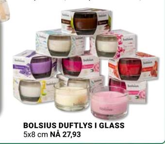 Europris Bolsius duftlys i glass tilbud