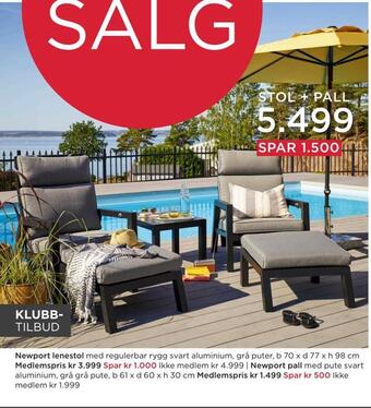 Møbelringen Stol + pall tilbud