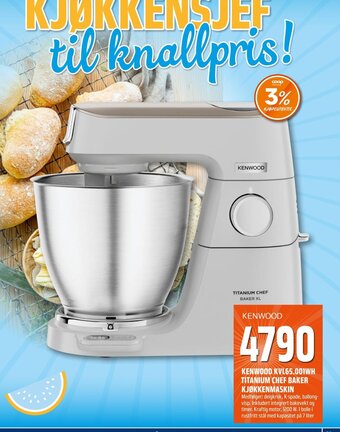 Coop Obs KENWOOD KVL65.001WH TITANIUM CHEF BAKER KJØKKENMASKIN tilbud