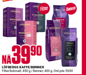 Europris LÖFBERGS KAFFE/BØNNER tilbud