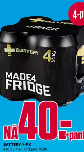 Europris BATTERY 4-PK tilbud