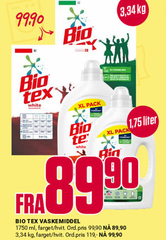 Europris BIO TEX VASKEMIDDEL tilbud