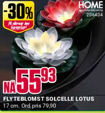 Europris FLYTEBLOMST SOLCELLE LOTUS tilbud