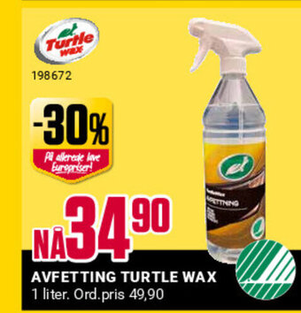Europris AVFETTING TURTLE WAX tilbud