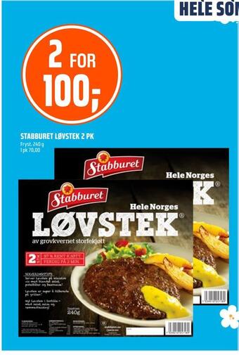 Coop Obs Stabburet løvstek 2 pk tilbud