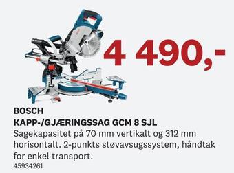 Bygger'n Bosch kapp-/gjæringssag gcm 8 sjl tilbud