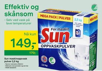 Felleskjøpet Sun maskinoppvask pulver 2,5 kg tilbud
