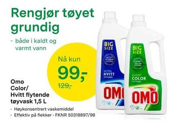 Felleskjøpet Omo color/ hvitt flytende tøyvask 1,5 l tilbud