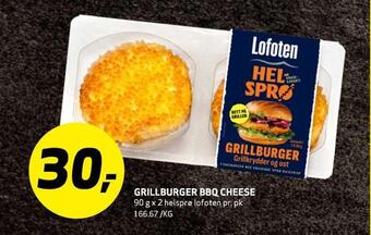 Bunnpris Grillburger bbq cheese tilbud