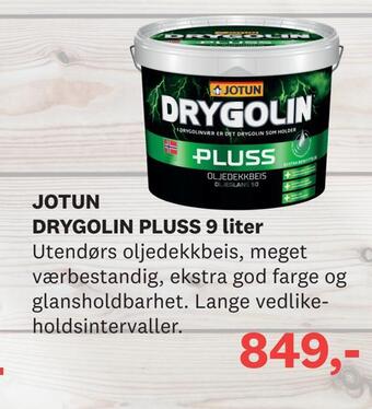 Bygger'n Jotun drygolin pluss 9 liter tilbud