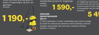 Bygger'n Kärcher grovstøvsuger wd 3 p tilbud