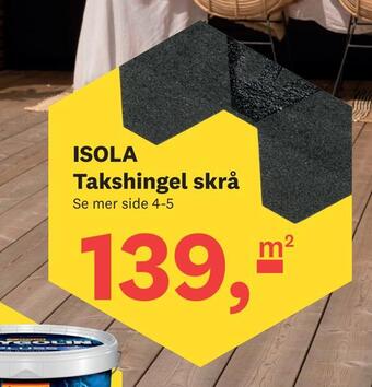 Bygger'n Isola takshingel skrå tilbud