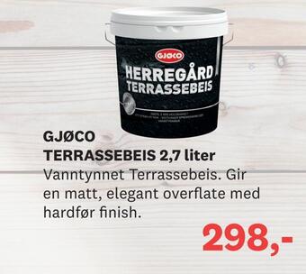 Bygger'n Gjøco terrassebeis 2,7 liter tilbud