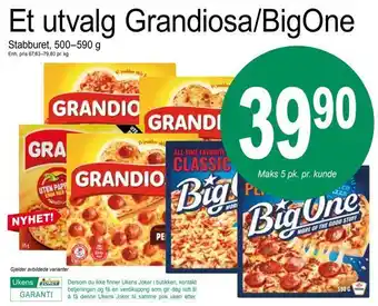 Joker Et utvalg grandiosa/bigone tilbud