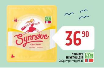 Coop Prix Synnøve skivet gulost tilbud
