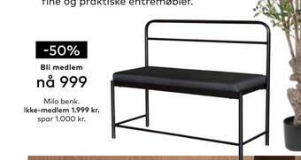 Skeidar Milo benk tilbud