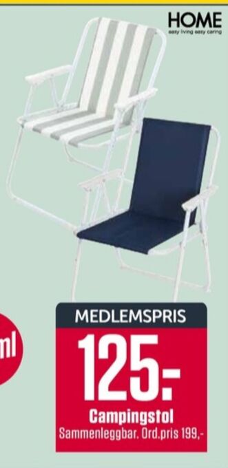 Europris Home campingstol tilbud