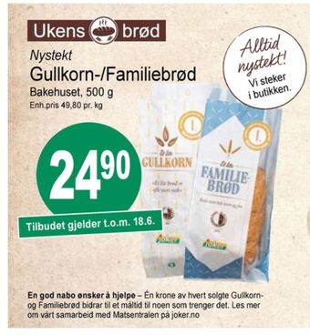 Joker Bakehuset brød tilbud