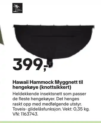 XXL Sport Hawaii hammock myggnett til hengekøye (knottsikkert) tilbud
