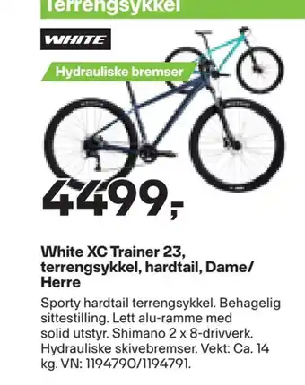XXL Sport White xc trainer 23, terrengsykkel, hardtail, dame/ herre tilbud
