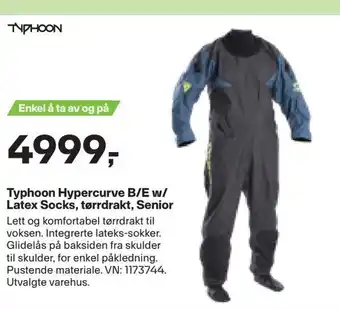 XXL Sport Typhoon hypercurve b/e w/ latex socks, tørrdrakt, senior tilbud