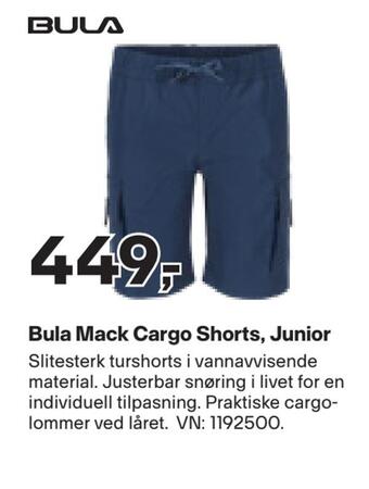 XXL Sport Bula mack cargo shorts, junior tilbud